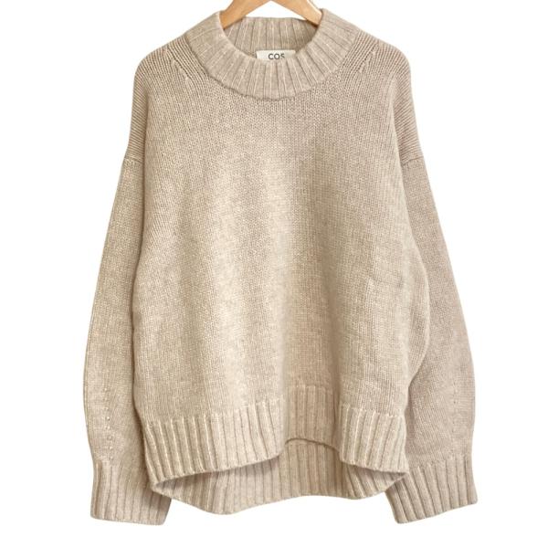 美品 COS コス クルーネック カシミヤニットセーター S グレージュ メンズ 古着 中古 USED COS（コス） 美品 クルーネック カシミヤニットセーター S グレージュ