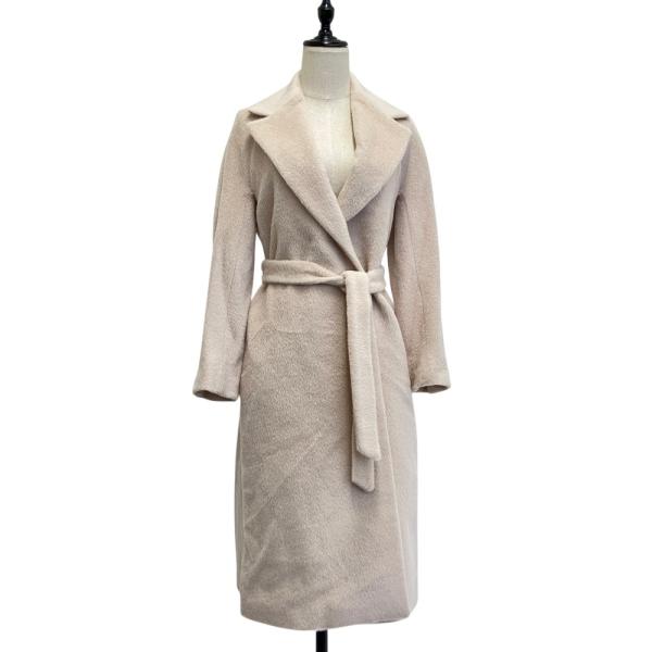 美品 Max Mara マックスマーラ STUDIO アルパカウール ガウンコート 36 ライトピンク レディース 古着 中古 USED Max Mara Studio（マックスマーラステュディオ） 美品 Max Mara