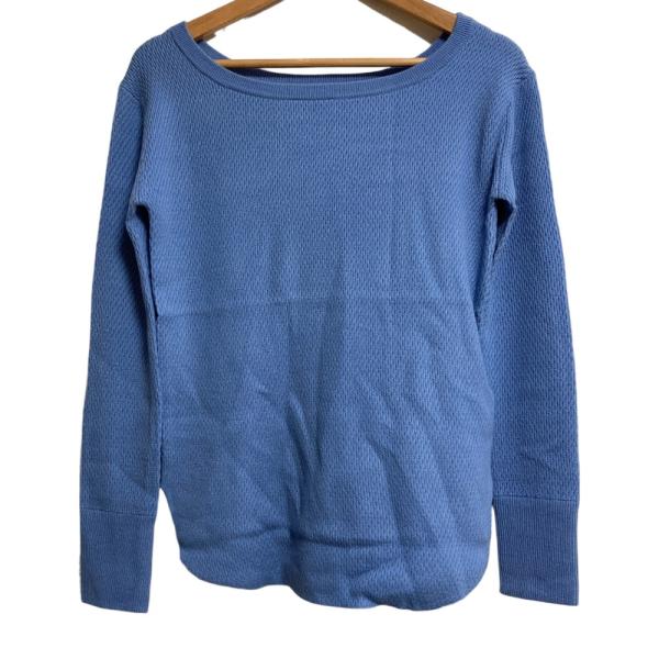 未使用 MUSE de Deuxieme Classe ミューズドゥーズィエムクラス  ウールカシミヤ サーマル P/O ニット サイズF ブルー レディース 古着 中古