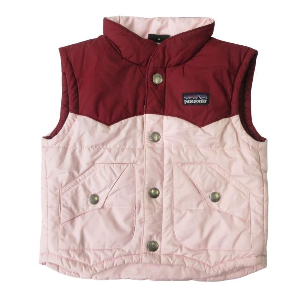 【商品名】Patagonia パタゴニア ベビー 中綿 ベスト ジャケット ブルゾン ロゴ バイカラー アウトドア 60495F8 サイズ12M ピンク 赤【ブランド】patagonia パタゴニア【対象】キッズ【ランク】A ※使用感はある...