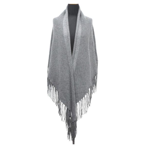 極美品 プラダ グレーカシミヤウール フリンジマフラー　バッグ 極美品 プラダ グレーカシミヤウール フリンジマフラー バッグ