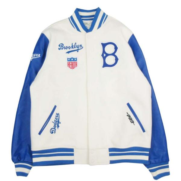 ブルックリンドジャース スタジャン M ブラック グレーロゴ ジャンパー MAJESTIC ブルックリン・ドジャース スタジャン M ブラック