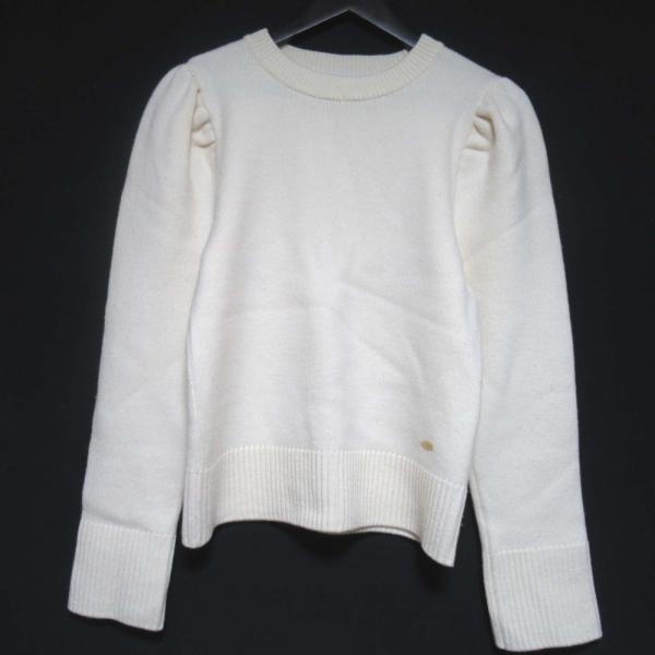 美品 St.Cecilia セントセシリア ウール 長袖 パフスリーブ ニット セーター LCB-109929 アイボリー レディース 古着 中古 USED kigaeru_270431080015