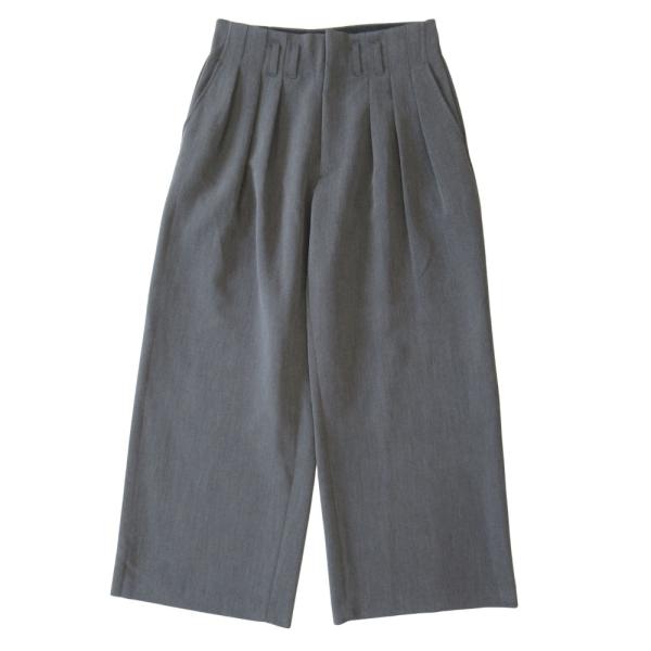 WYM ライトグレー Sサイズ LIDnM（リドム） 美品 WYM LIDNM SLIGHT FLARE DOUBLE CLOTH BAGGY