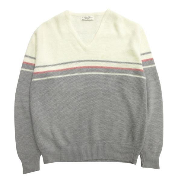 Christian Dior グレー ロゴ入り ニット M Christian Dior（クリスチャン・ディオール） 良品 Christian Dior