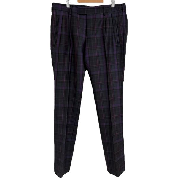 GUCCI（グッチ） 美品 チェック柄 スラックスパンツ 44 パープル