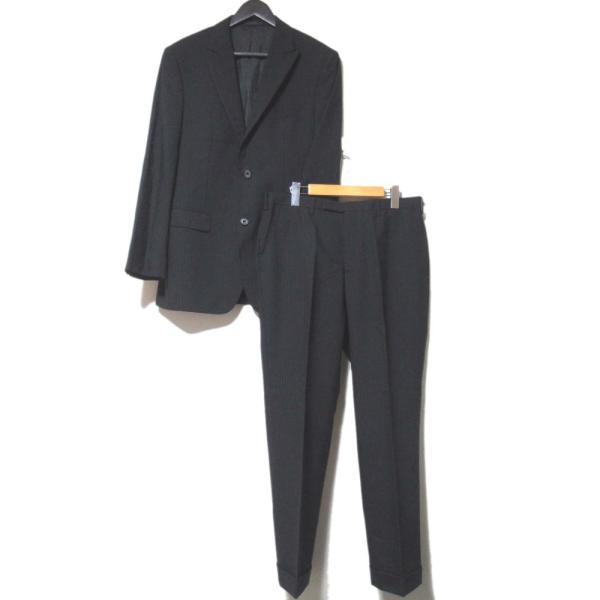 バーバリーブラックレーベル『3ピース』 ジャケット ベスト 黒 ストライプ 40 美品/BURBERRY BLACK LABEL/バーバリーブラックレーベル スーツベスト