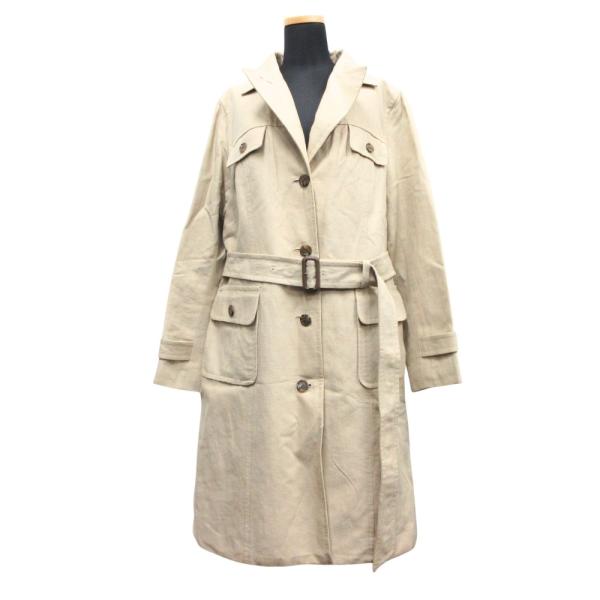 良品 23区 オンワード樫山 リネン シングル トレンチ コート