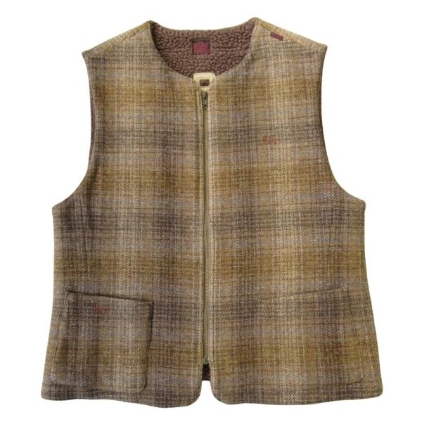 PAPAS（パパス） 美品 × Harris Tweed ハリスツイード ツイード ボア