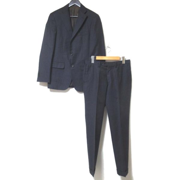 美品 SCABAL スキャバル パーソナルオーダー ソリッド テーラードジャケット+スラックスパンツ スーツ セットアップ ネイビー メンズ 古着 中古 USED 美品 SCABAL スキャバル パーソナルオーダー ソリッド テーラード