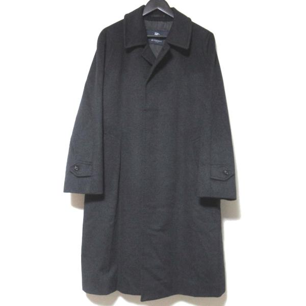 美品 BURBERRY LONDON バーバリーロンドン カシミヤ100％ シングル ステンカラーコート 92-170-5 チャコールグレー メンズ 古着 中古 USED 美品 BURBERRY LONDON バーバリーロンドン カシミヤ100％ シングル