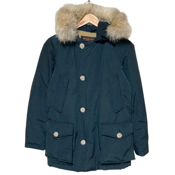 美品 WOOLRICH ウールリッチ アークティックパーカ ファーフード ダウンコート XXS ネイビー メンズ 古着 中古 USED WOOLRICH（ウールリッチ） 美品 アークティックパーカ ファーフード