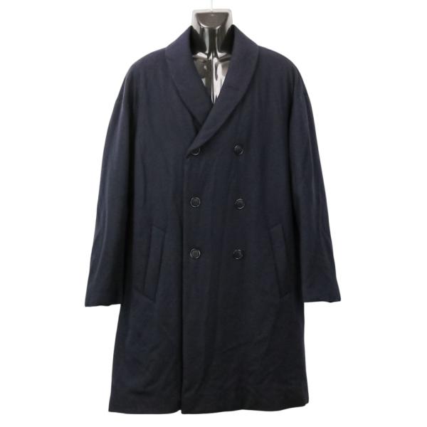 良品 GIORGIO ARMANI ジョルジオアルマーニ ダブルブレスト カシミヤコート ネイビー  メンズ 古着 中古 USED GIORGIO ARMANI 良品 ジョルジオアルマーニ ダブルブレスト カシミヤ