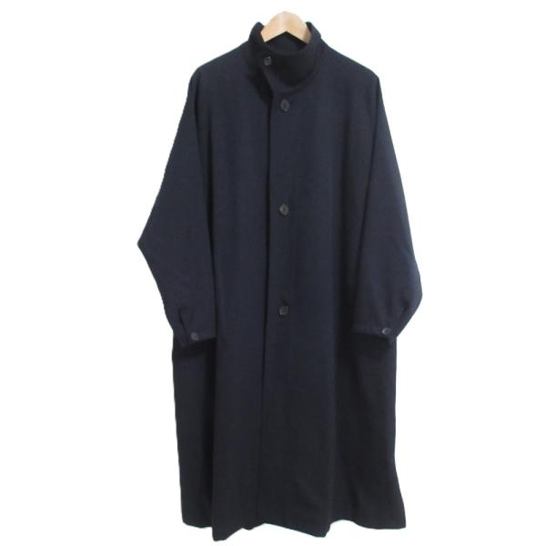 【極美品】CABaN ウールギャバジン スタンドカラーコート ネイビー Mサイズ CABaN（キャバン） 美品 定番モデル ウールギャバジン スタンドカラー