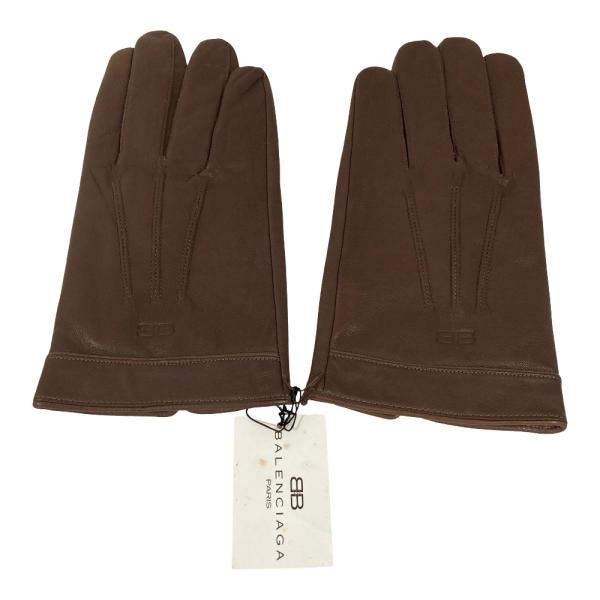 【美品】BALENCIAGA バレンシアガ レザー グローブ 手袋 BALENCIAGA（バレンシアガ） 未使用 ラムレザー グローブ 手袋 25cm