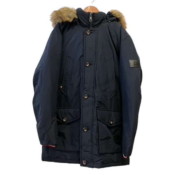 良品   トミーヒルフィガー DOWN HOODED PARKA ダウンジャケット コート MW14877 サイズXL ネイビー メンズ 古着 中古 USED TOMMY HILFIGER（トミー・ヒルフィガー） 良品 DOWN HOODED PARKA