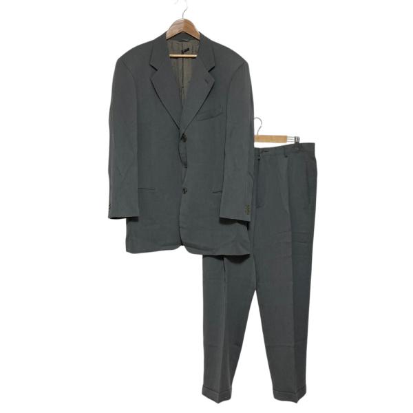 美品 GIORGIO ARMANI ジョルジオアルマーニ テーラードジャケット ワイドスラックスパンツ スーツ サイズ52 グレー メンズ 古着 中古 USED GIORGIO ARMANI 美品 ジョルジオアルマーニ テーラードジャケット