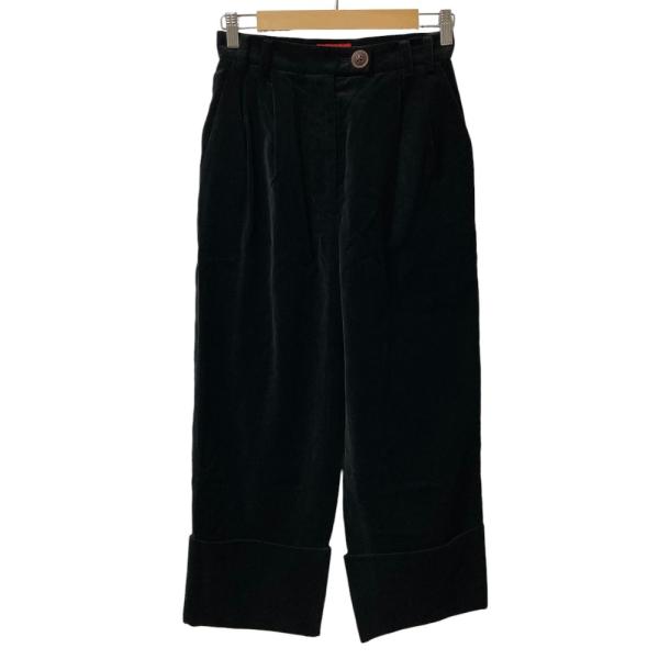未使用 Vivienne Westwood RED LABEL ヴィヴィアンウエストウッドレッドレーベル ハイウエスト ベロア ワイドパンツ サイズS ブラック レディース 古着 中古