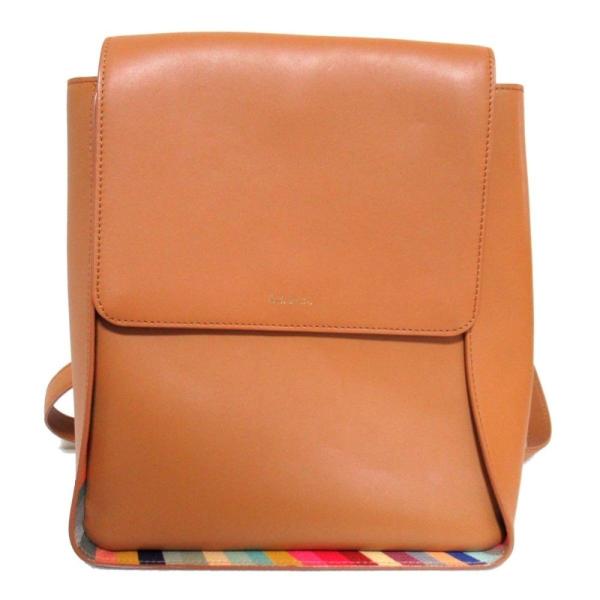 Paul Smith 美品 ポールスミス スワールトリム レザー フラップ  