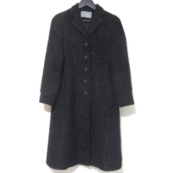 美品 Ignes イネス 銀座マギー 飾りボタン シングル ツイード コート