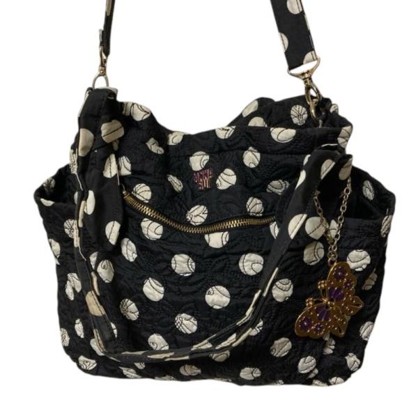 【未使用級】アナスイ キルティング バタフライ　トートバッグ 2way ANNA SUI（アナスイ） キルティング バタフライ＆水玉 2wayトート
