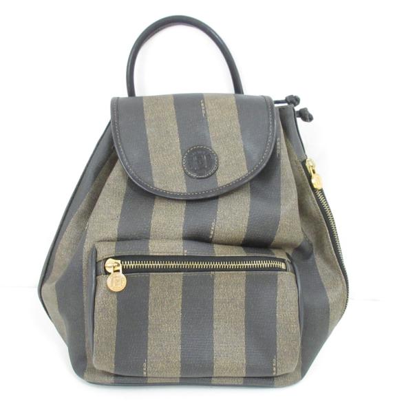 FENDI（フェンディ） ヴィンテージ ペカンストライプ PVC リュック 