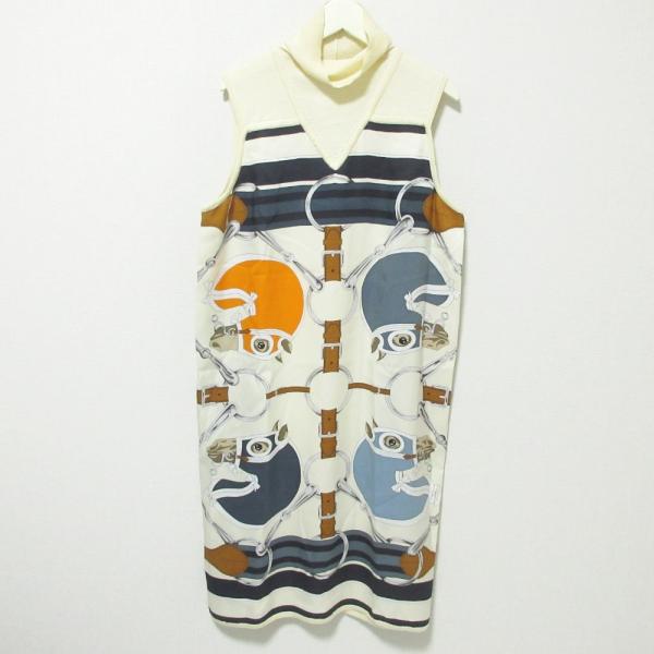 近年モデル✨ エルメス ツイルレーヌ ワンピース シルク カシミヤ 黒 38