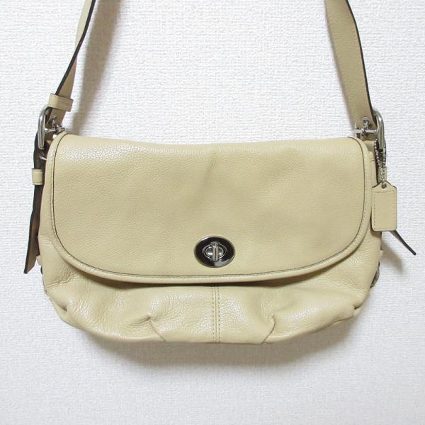 COACH 良品 コーチ ターンロック オールレザー フラップ