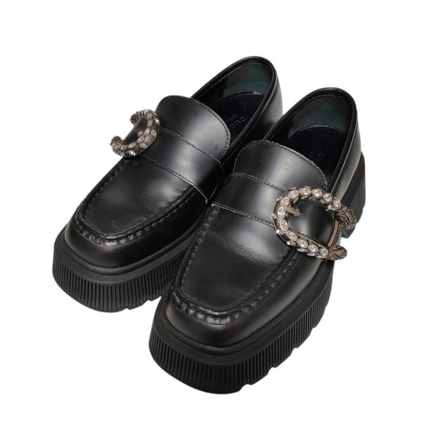GUCCI グッチ⭐︎デュオニュソク⭐︎ビジュー厚底ローファー ⭐︎黒⭐︎38.5 GUCCI グッチ⭐︎デュオニュソク⭐︎ビジュー厚底ローファー