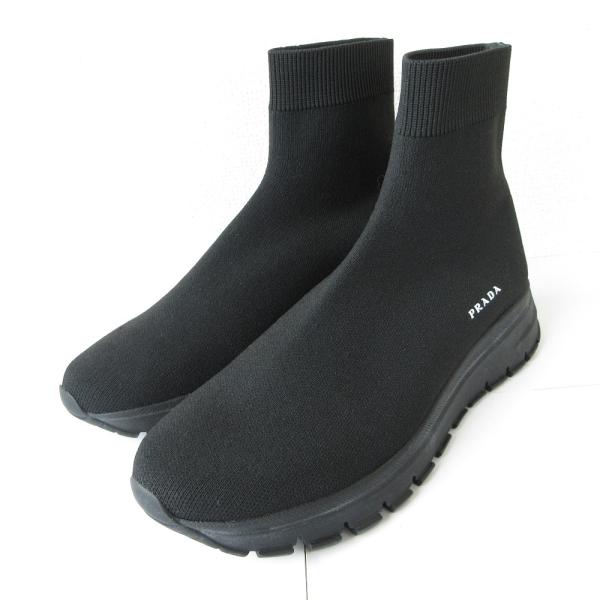 PRADA 美品 プラダ ロゴ ソックススニーカー 1T715L 37.5 24cm