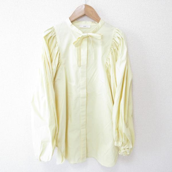 yori★ヨリ★パフスリーブブラウス★丸襟★38★USED Yori 美品 21AW yori ヨリ リボンパフスリーブブラウス 長袖