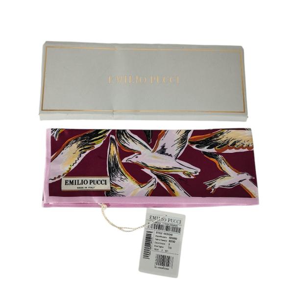 ユーロヴィンテージ インポート古着　Emilio Pucci 総柄シルクスカート EMILIO PUCCI 未使用 エミリオプッチ シルク100％ 鳥柄 バード