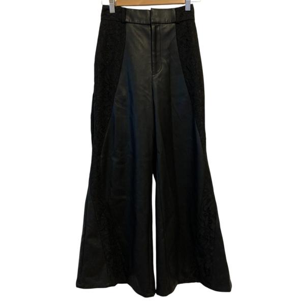 HARE（ハレ） 美品 フェイクレザーレースキリカエパンツ F ブラック