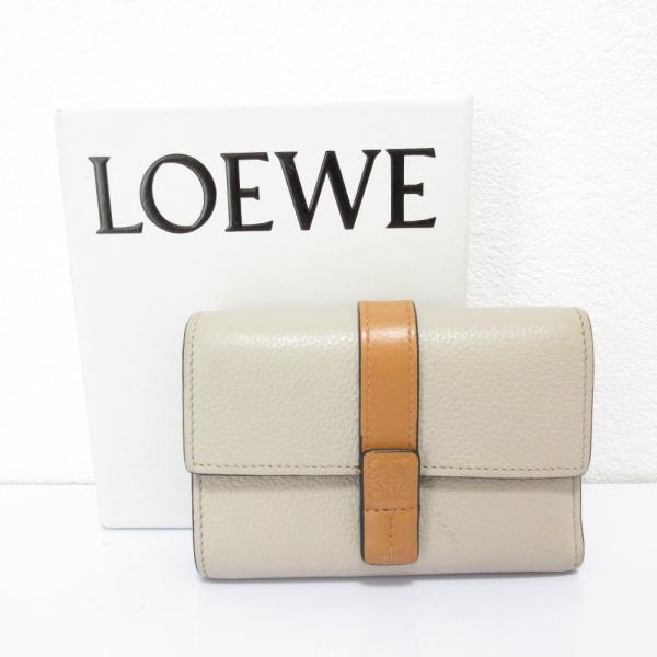 ロエベ バーティカル ウォレット スモール 三つ折り財布 レザー ベージュ LOEWE（ロエベ） Small Vertical Wallet バーティカル ウォレット