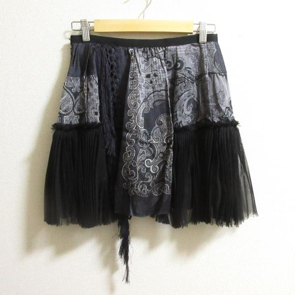 sacai 美品 Sacai サカイ ペイズリー柄 パネルプリーツ スカート
