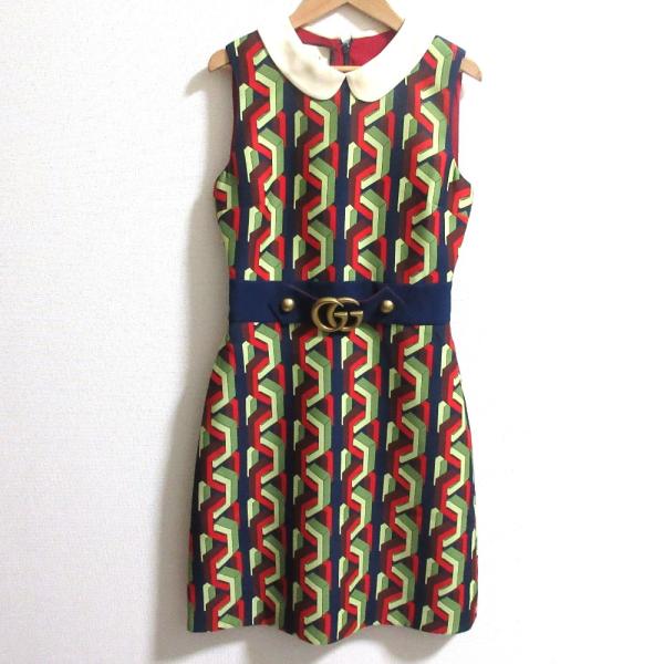 GUCCI 新品同様 グッチ チェーン柄 GGマーモント ノースリープ