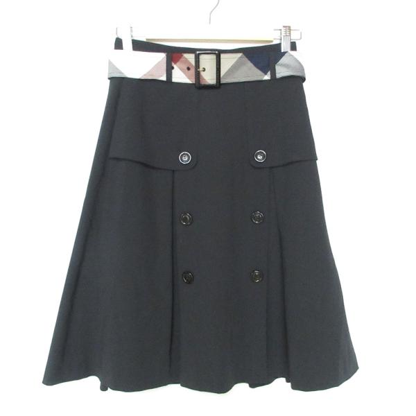 美品✨ ブルーレーベルクレストブリッジ　チェックスカーフプリントスカート　ベルト 美品✨ ブルーレーベルクレストブリッジ チェックスカーフ