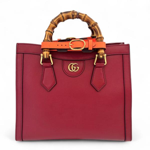 GUCCI 美品 グッチ ダイアナ スモール バンブーハンドル レザー