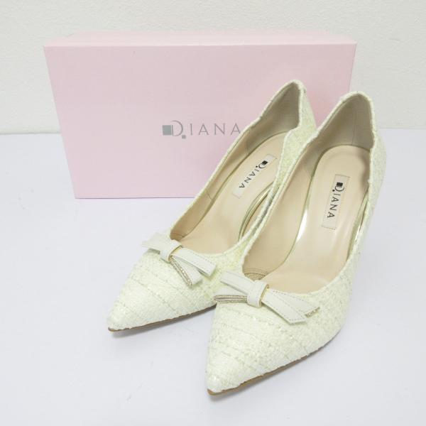 4【美品】ダイアナ　ツイード　リボン　パンプス　25.5㎝　ローヒール　日本製 4【美品】ダイアナ ツイード リボン パンプス 25.5㎝ ローヒール