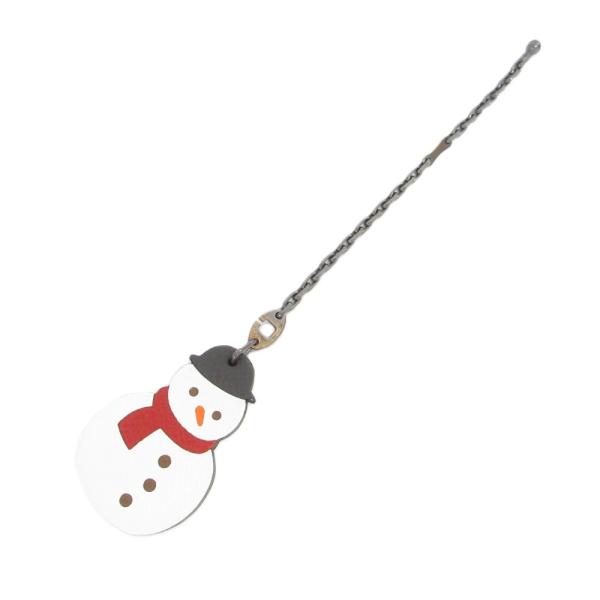 エルメス　雪だるま　チャーム　スノーマンチャーム　売り切りたいので値下げ！ HERMES 良品 HERMESエルメス 雪だるま スノーマン レザー