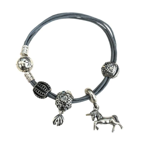 PANDORA 美品 パンドラ sv925 チャームブレスレット チャーム4点