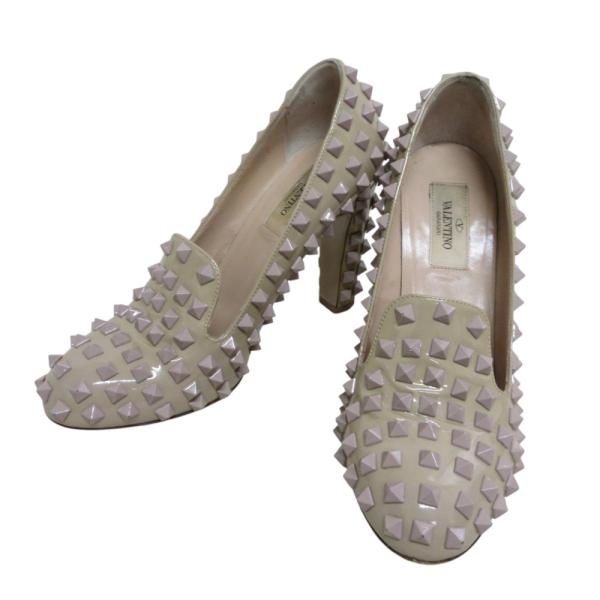 Valentino ロックスタッズ　パテント　パンプス　37 美品 VALENTINO GARAVANI（ヴァレンティノ ガラヴァーニ） 良品 ロック