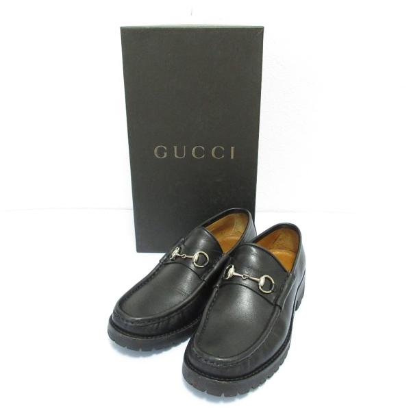 美品　グッチ　GUCCI ホースビットローファー レザー　37 1/2 グッチ GUCCI ホースビット ローファー 367762 ブラック レザー