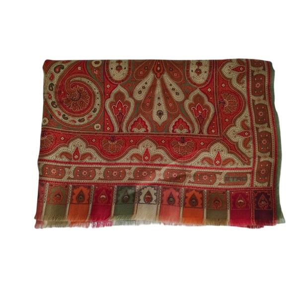 美品 ETRO エトロ ペイズリー柄 大判ウールストール 正規品 美品 ETRO エトロ ウールシルク 大判ストール ショール