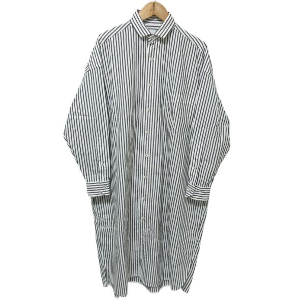 TICCA（ティッカ） 美品 ストライプ柄 長袖 ロングシャツワンピース F