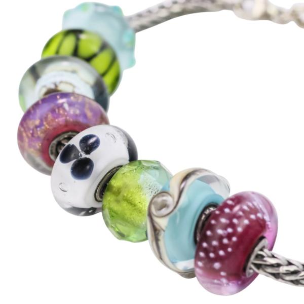良品 Trollbeads トロールビーズ 925 ガラスビーズ ブレスレット