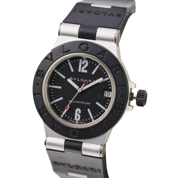 【動作未確認】BVLGARI ブルガリ アルミニウムウォッチ  AL32TA L84932 不動品 ユニセックス BVLGARI（ブルガリ） 良品 アルミニウム 腕時計 AL32TA 黒文字盤
