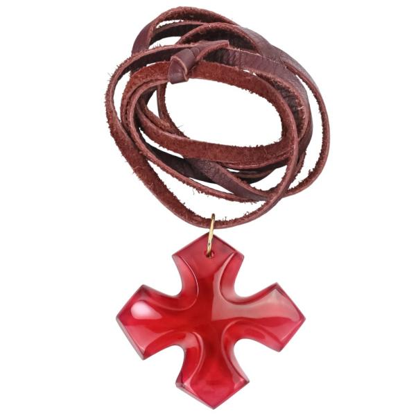 □未使用級□バカラ オクシタンクロス　ペールバイオレット　パルム 1 バカラ（Baccarat） 良品 オクシタン クロス ペンダント ネックレス