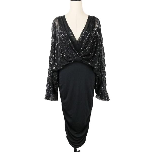 EMPORIO ARMANI 美品 エンポリオアルマーニ スパンコール ドレープ 