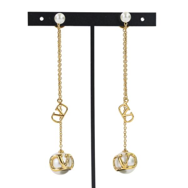 VALENTINO ヴァレンティノ パール ピアス VALENTINO GARAVANI（ヴァレンティノ ガラヴァーニ） 美品 Vロゴ